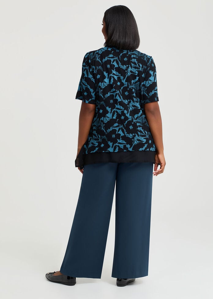 Natural Abstract Adele Spliced Top, PRINT, hi-res