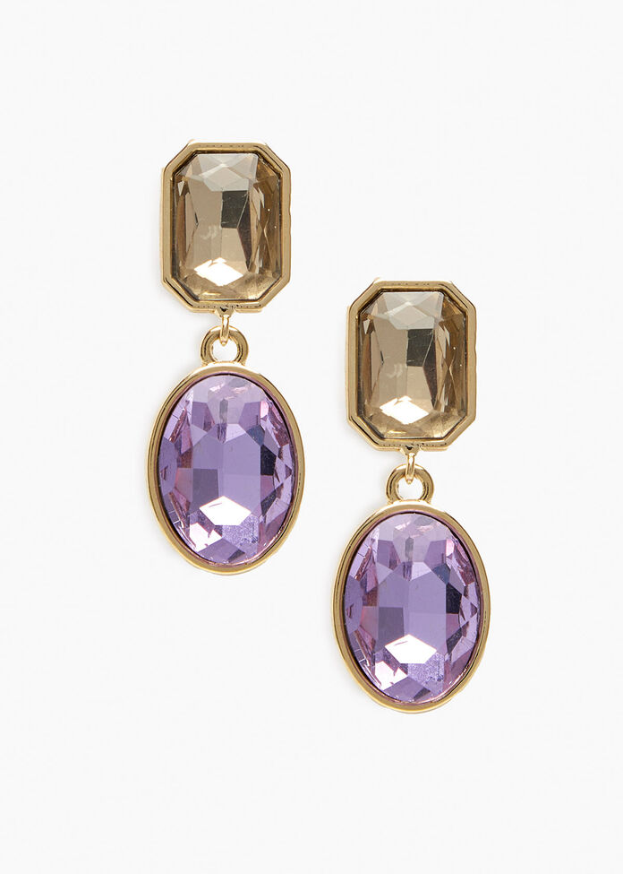 Coloured Crystal Earrings, , hi-res