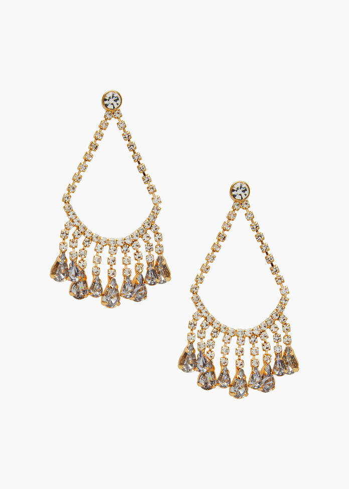 Elaborate Crystal Drop Earring, , hi-res