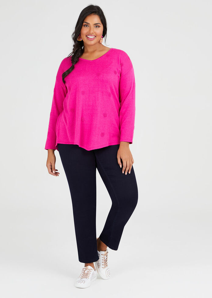 Bamboo Cotton V-neck Jumper, , hi-res