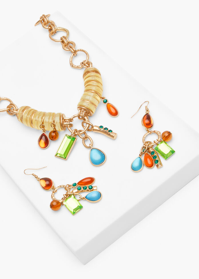 Beaded Statement Necklace, , hi-res