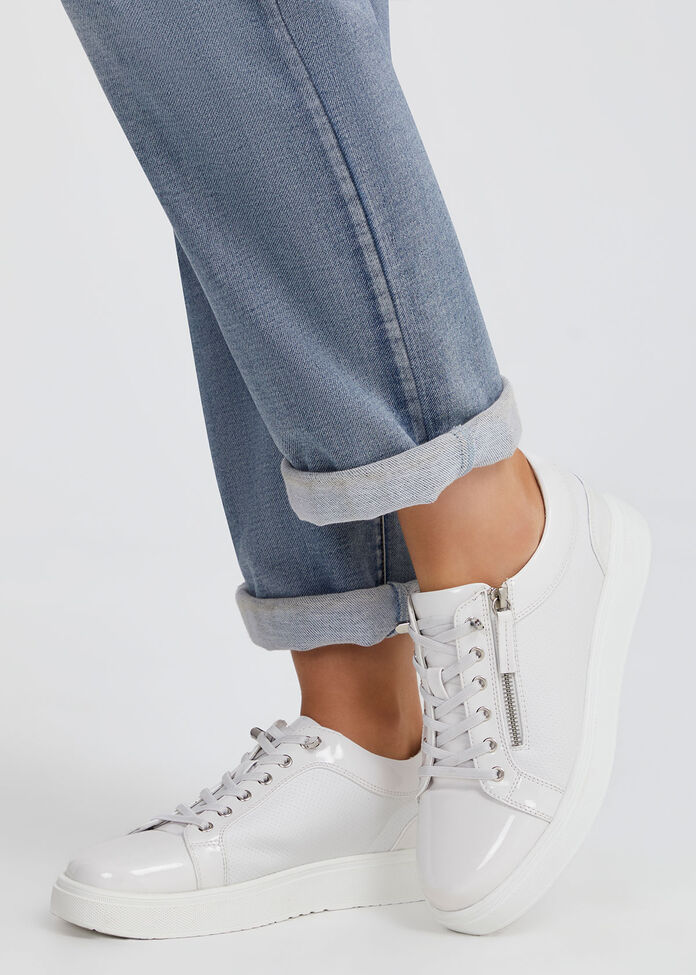 Patent Perf Zip Sneaker, , hi-res