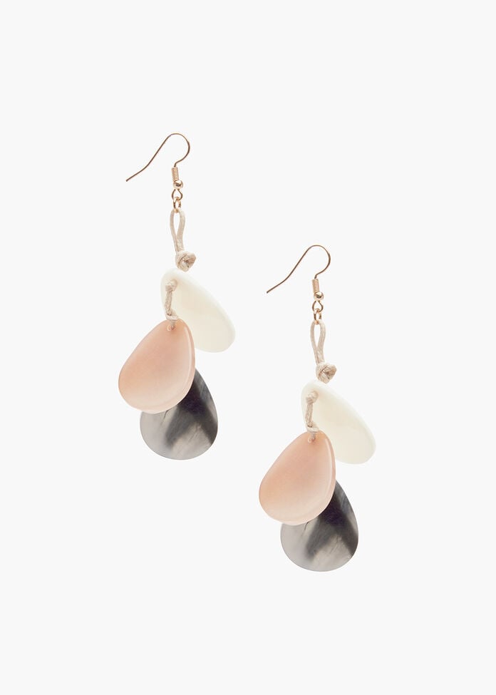Acrylic Petal Dangle Earrings, , hi-res
