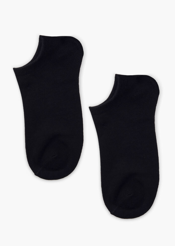 5 Pack Black Bamboo Ankle Socks, , hi-res