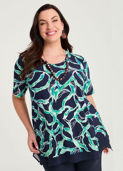 Plus Size Chiffon Hem Trim Luna Top