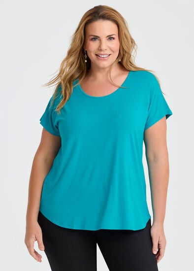 Plus Size Natural Round Neck Everyday T-shirt