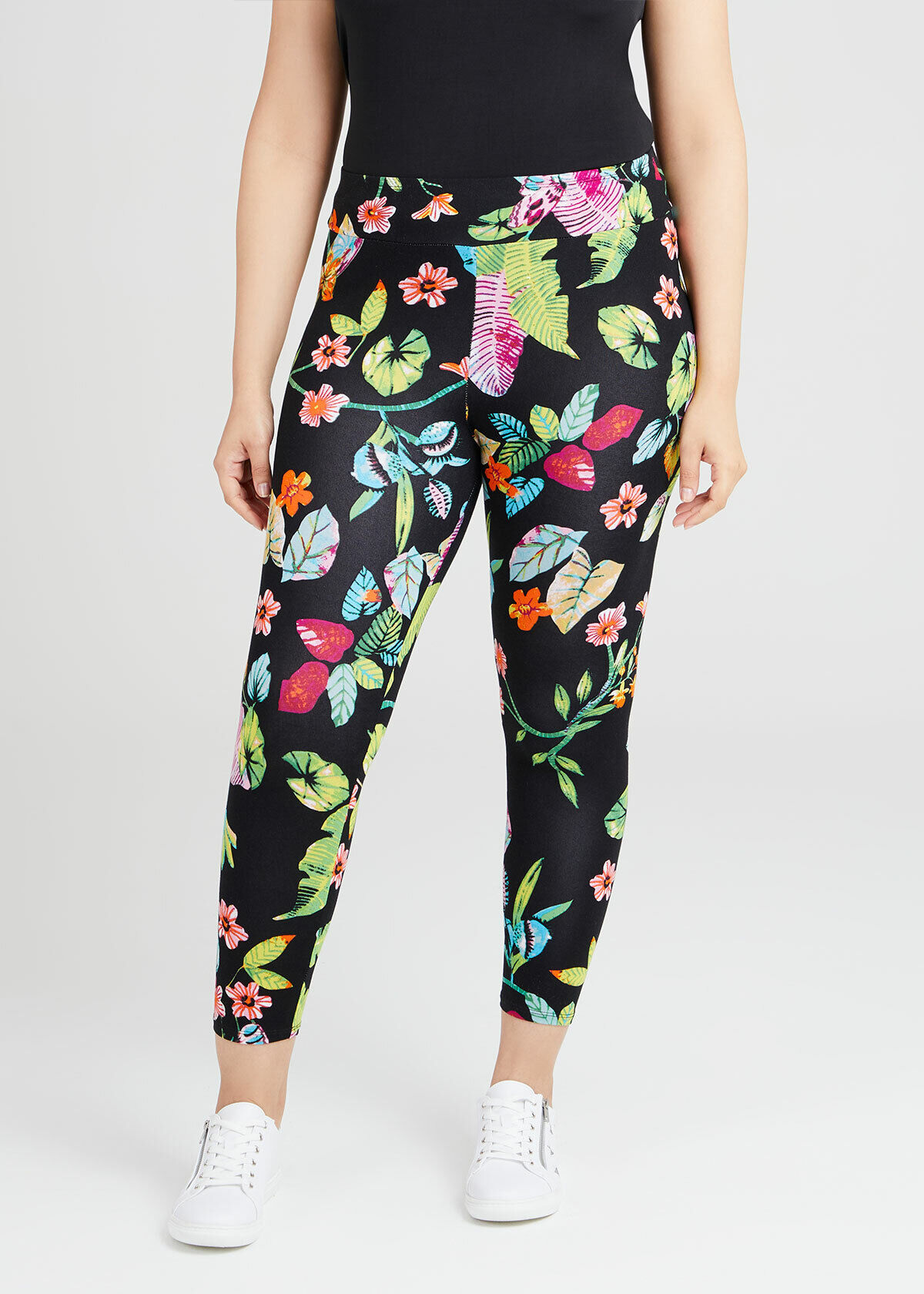 Shop Plus Size Natural Floral Legging in Multi Taking Shape AU