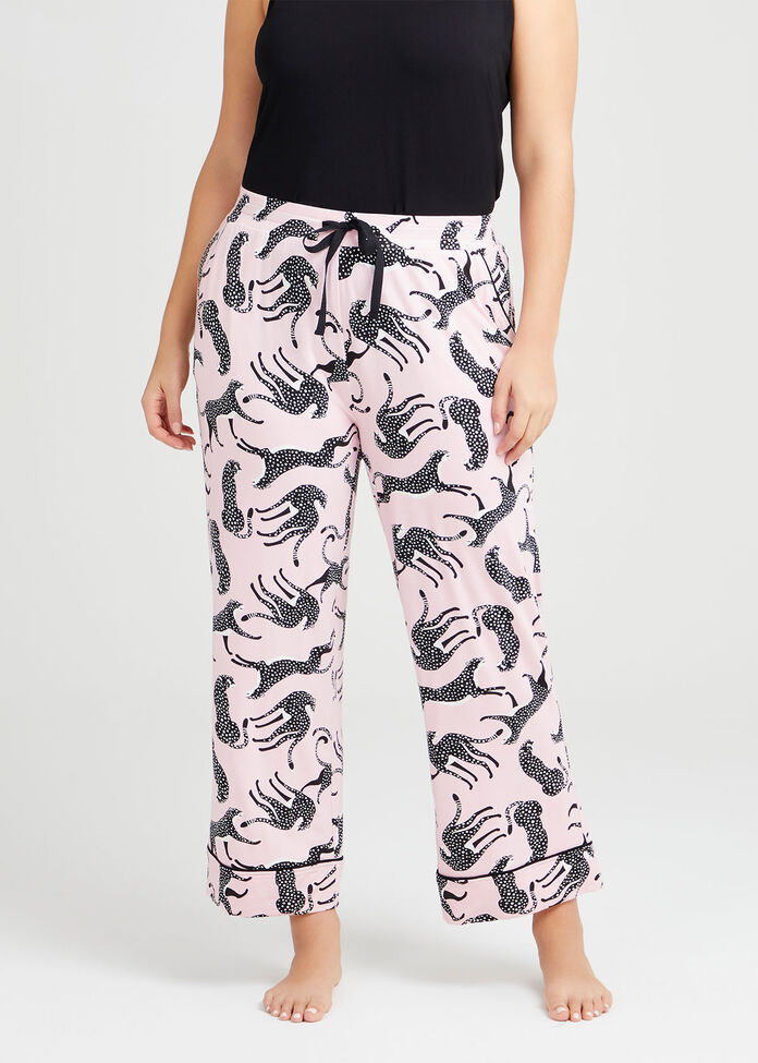 Bamboo Leopard Pj Crop Pant, , hi-res