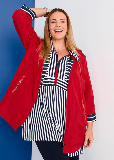 Plus Size Zip Reversible Wind Jacket