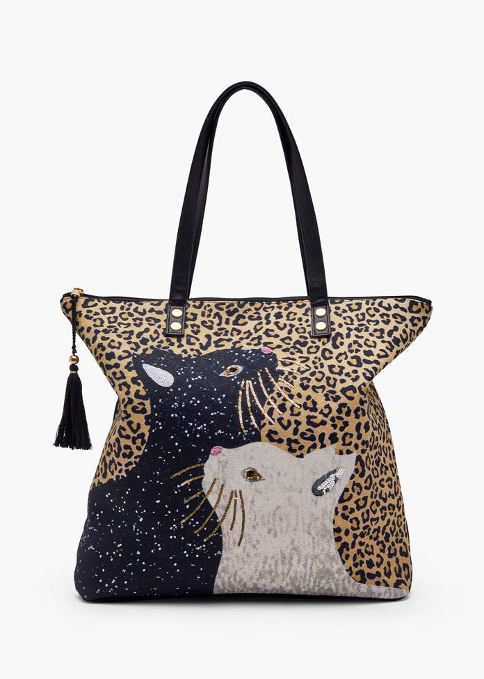 Cat Silhouette Tote, , hi-res