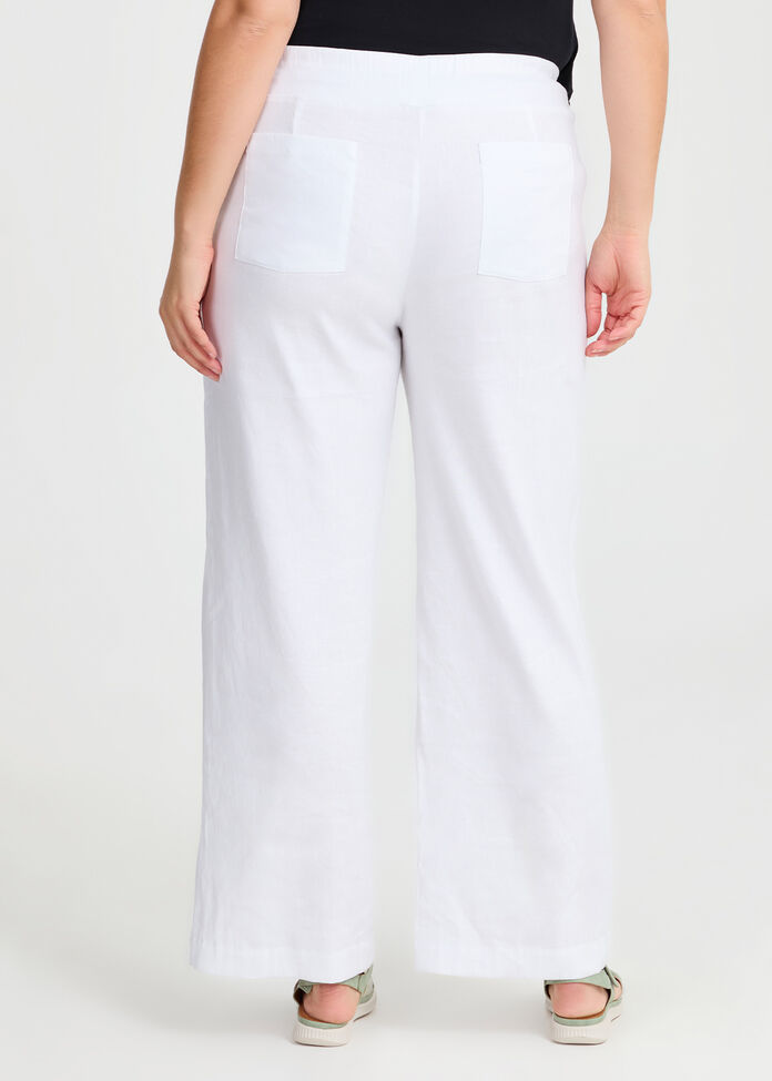 Tall Stretch Linen Bea Wide Pant, , hi-res