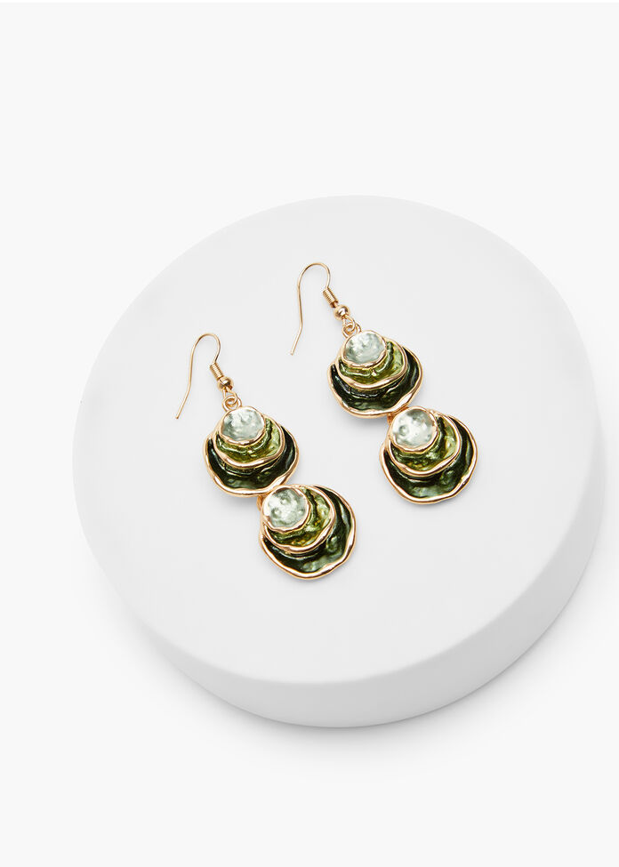Enamel 2 Drop Earrings, , hi-res