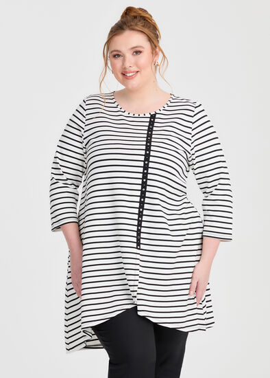 Plus Size Ponte Tape Detail Tunic