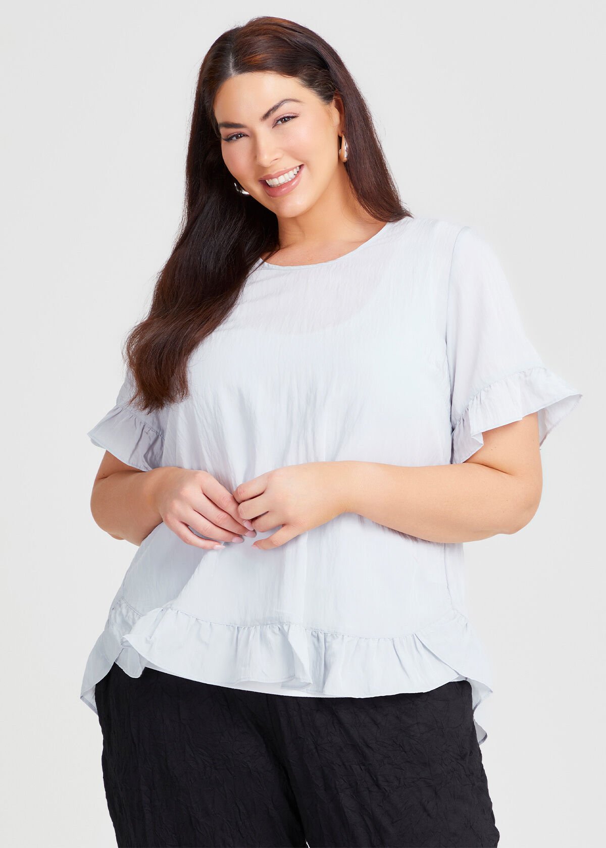 Ruffle hem top best sale
