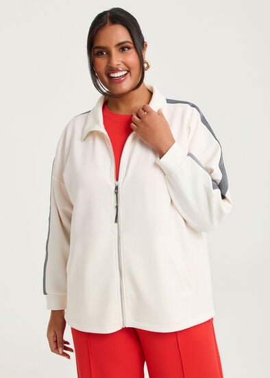 Plus Size Luxe Touch Tape Detail Jacket