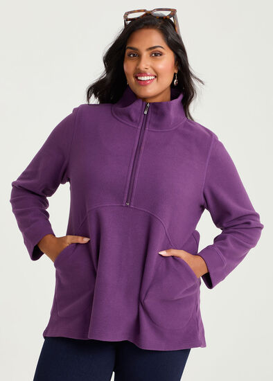 Plus Size Polar Fleece 1/2 Zip Top