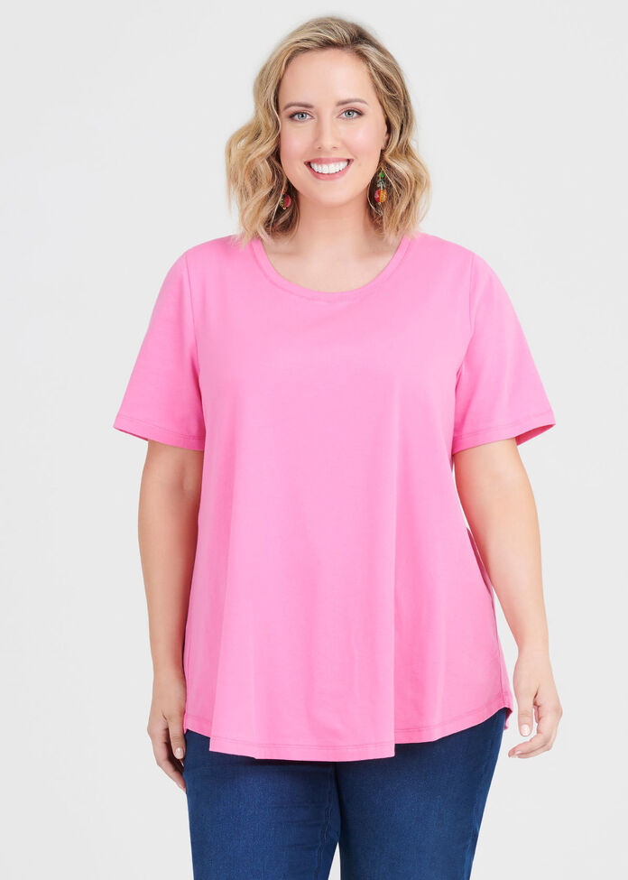 Shop Organic Easy Swing Tee in pink in sizes 12 to 24 | Taking Shape