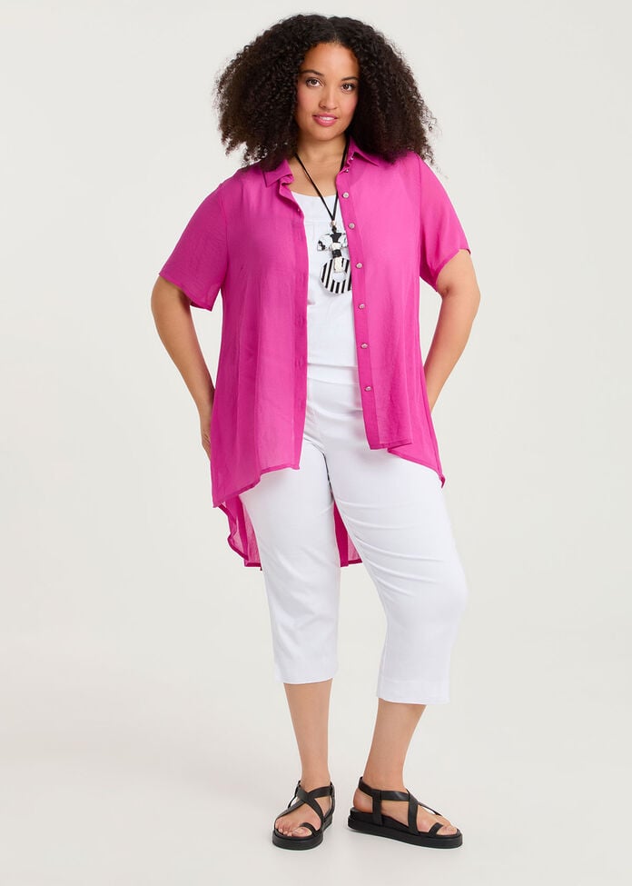 Chiffon Pleat Back Detail Shirt, , hi-res