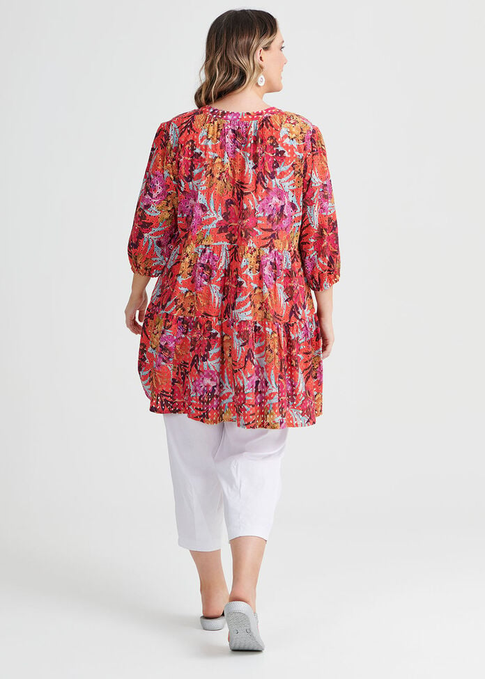 Natural Broderie Tunic, , hi-res