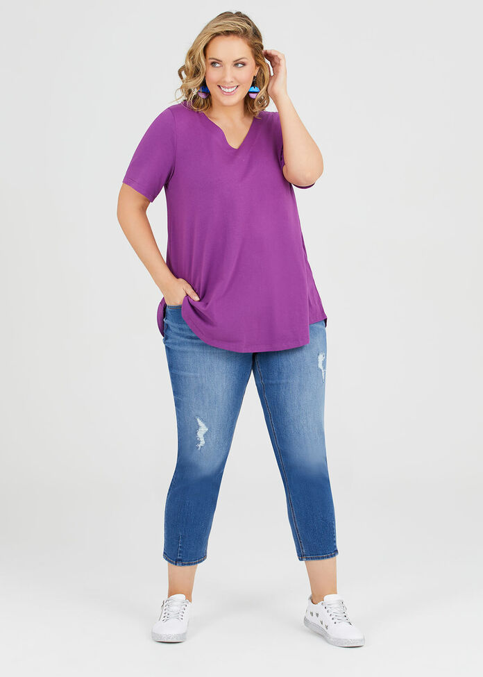Organic V-neck Swing Basic Tee, , hi-res