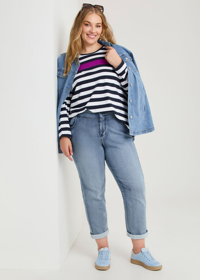 Cotton Colour Block Top, , hi-res