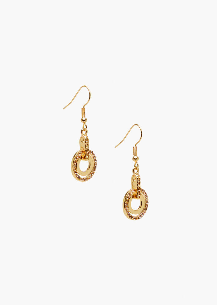 Diamante Circle Earrings, , hi-res