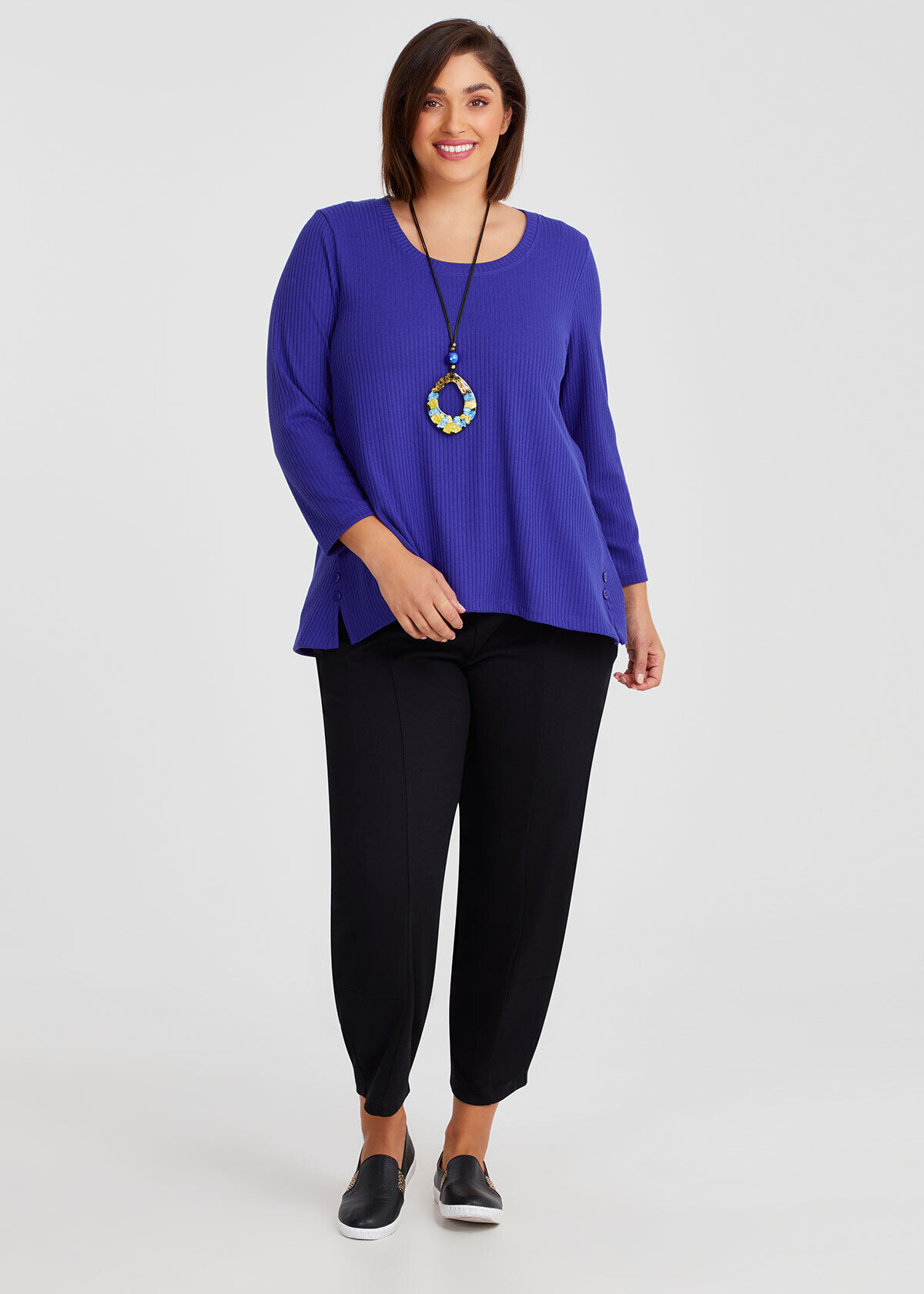 Shop Plus Size Natural Rib Harper Top, White | Taking Shape AU