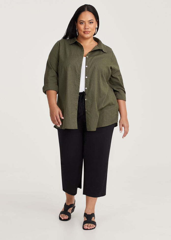 Cotton Linen Essential Shirt, , hi-res