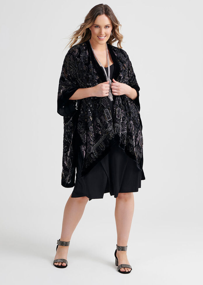 Textured Paisley Cape, , hi-res