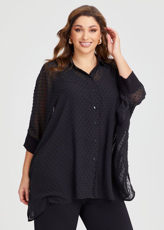 Chiffon Square Jacquard Shirt, , hi-res