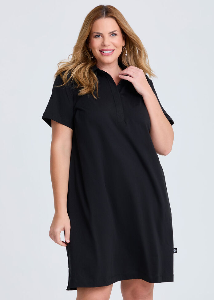 Cotton Polo Dress, , hi-res