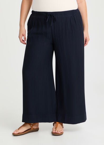 Plus Size Petite Natural Wide Leg Pant