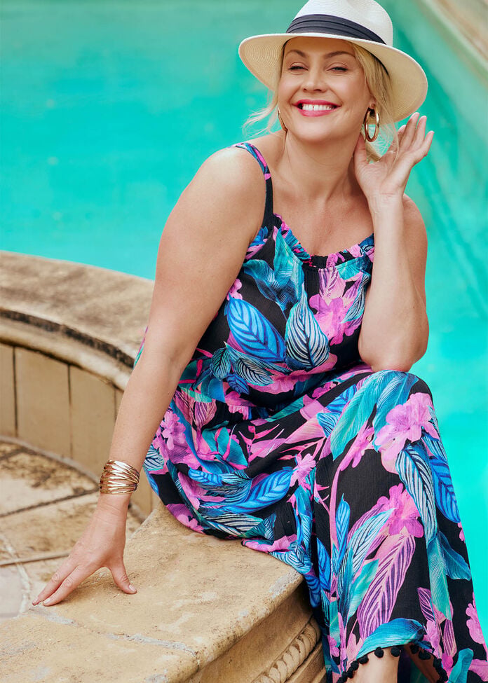 plus size beach dresses australia Shop Tropical Maxi Dress, Multi lace border dupatta Size:34 Short or Extra Small Hooded crêpe maxi dress v neck and v