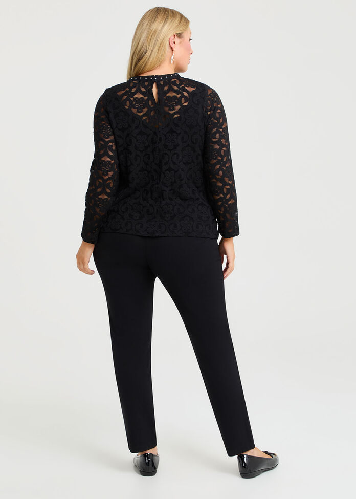 Lace Top, BLACK, hi-res