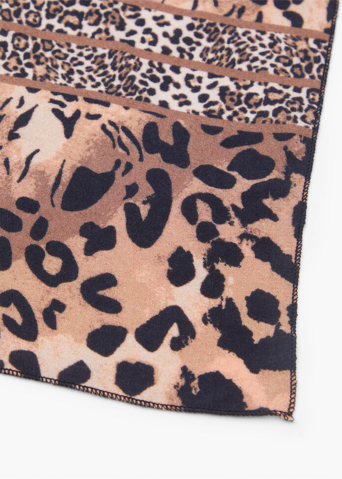 Padded Vest with Animal Print and Gold Details main image 1