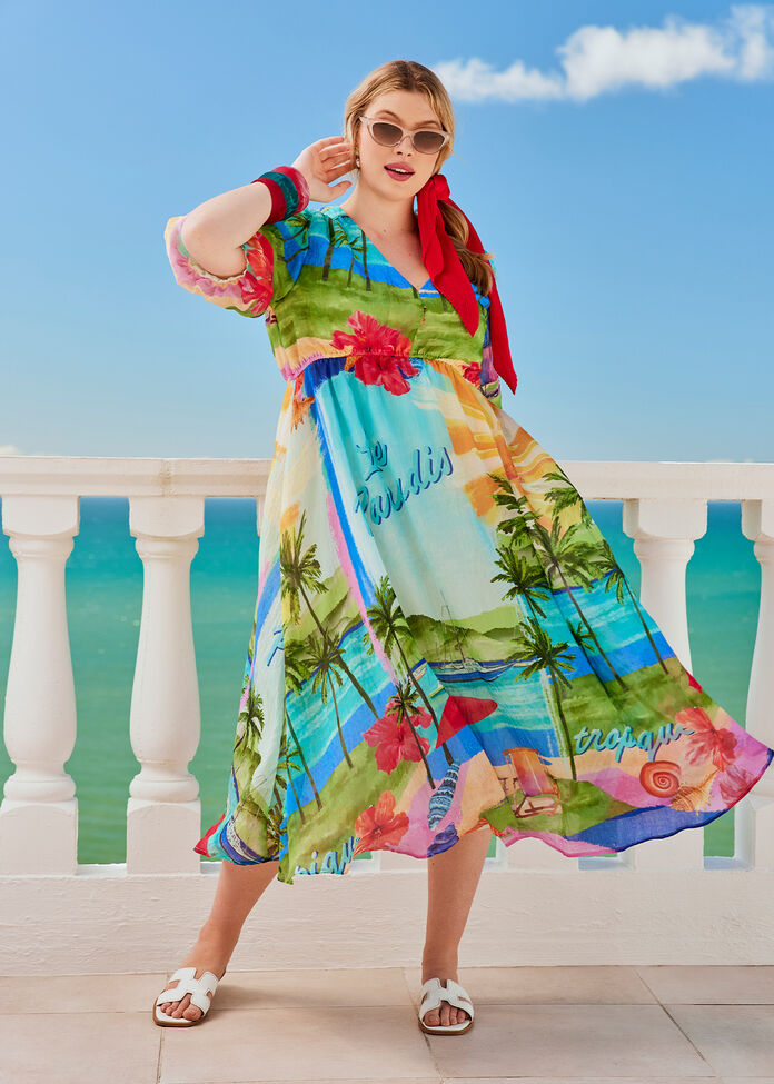 Angelina Tencel Midi Dress, , hi-res