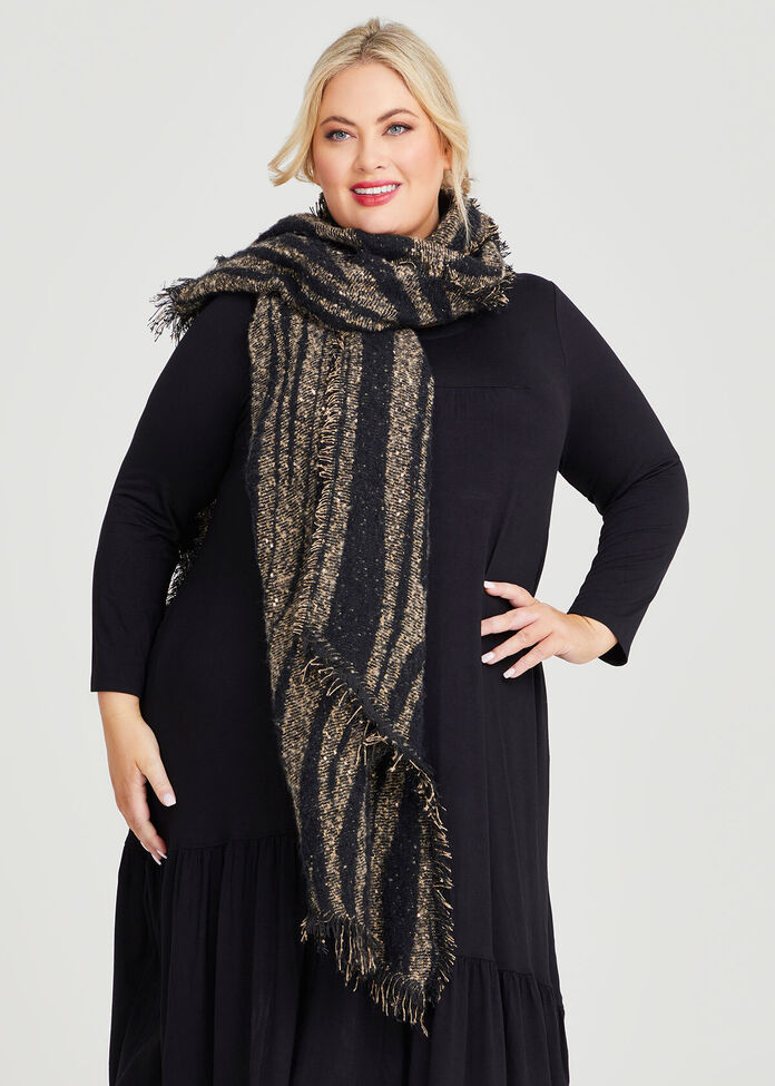 Black & Gold Scarf, , hi-res