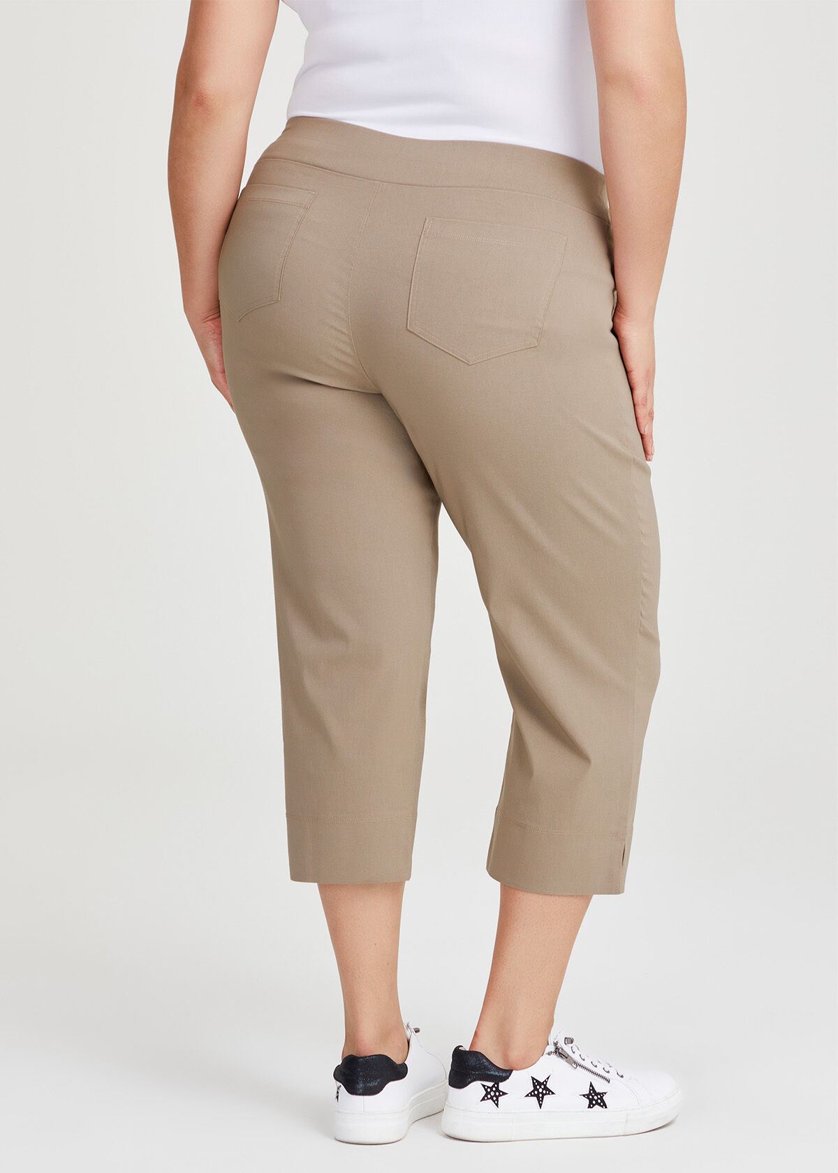 Shop Plus Size Expose Split Hem Crop Pant in White Taking Shape AU