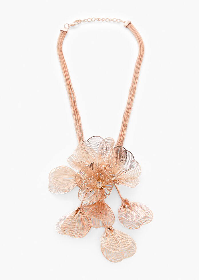 Statement Flower Necklace, , hi-res