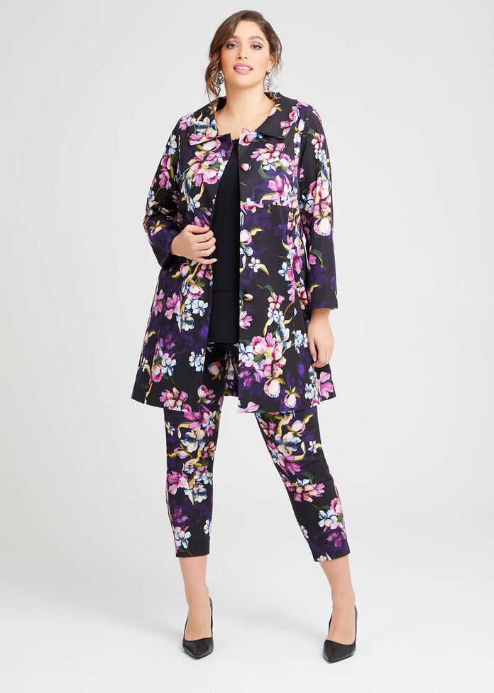 Majestic Flora Linen Coat, , hi-res