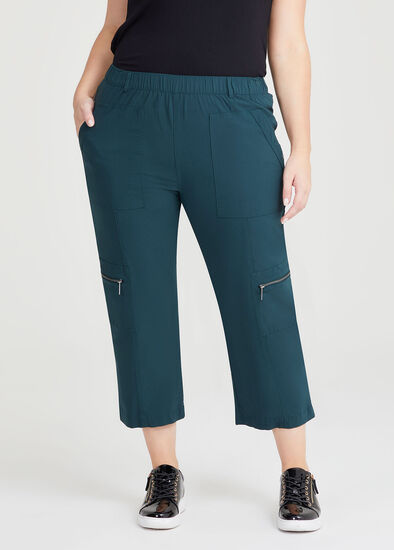 Ladies Plus Size Plain 3/4 Cropped Stretchy Capri Pants Shorts