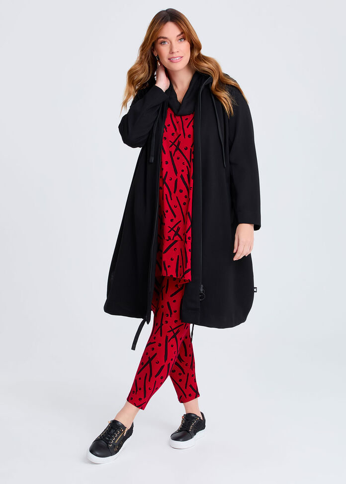 Natural Willow Zip Cardigan, BLACK, hi-res