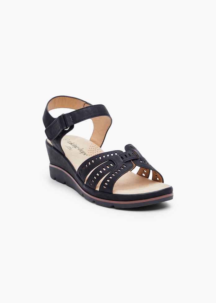 Lasercut Wedge Sandal, , hi-res
