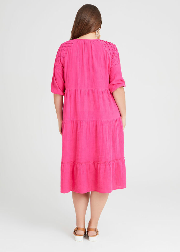 Shop Plus Size Cotton Double Gauze Dress in Pink Taking Shape AU
