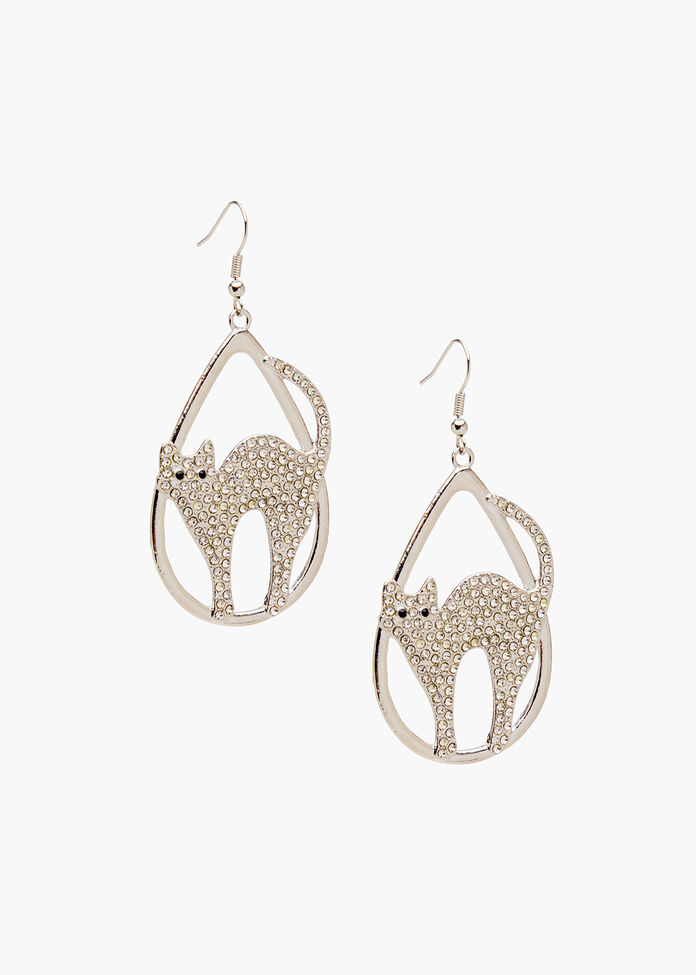 Halloween Cat Earrings, , hi-res