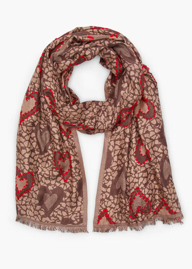 Animal Print Heart Scarf