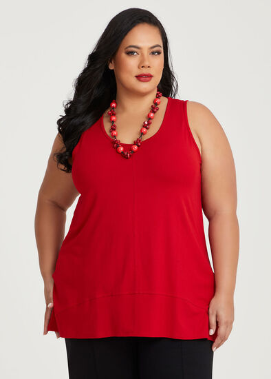 Plus Size Bamboo Panelled Layering Tank