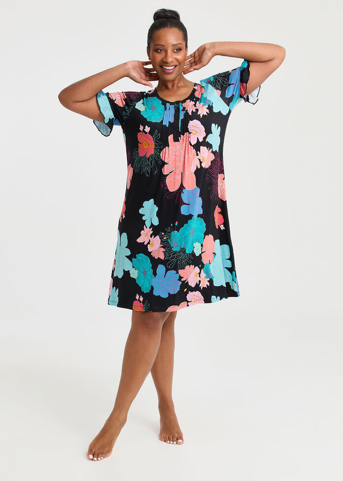 Bamboo Flora Dusk Nightie, , hi-res