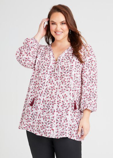 Plus Size Floral 3/4 Sleeve Top – 2020AVE
