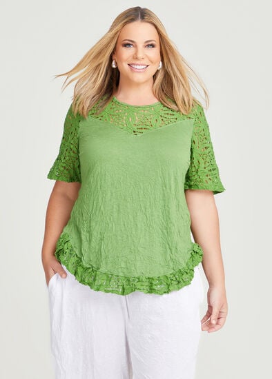Plus Size Lace & Bamboo Crush Top